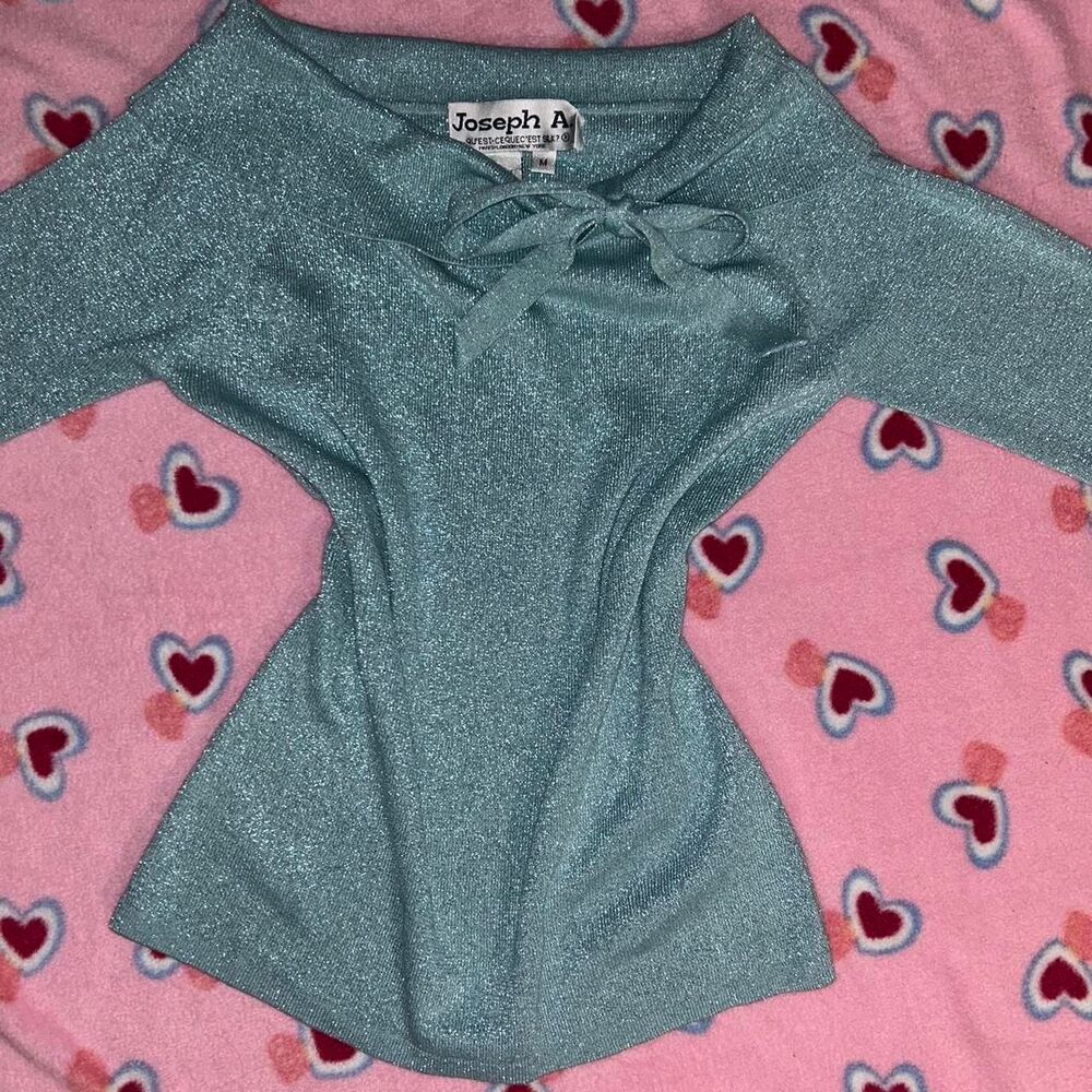 Vintage Joseph A Women’s Silk Metallic three quarter blouse